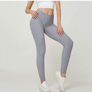 Amazon Light Gray Ribbed Leggings